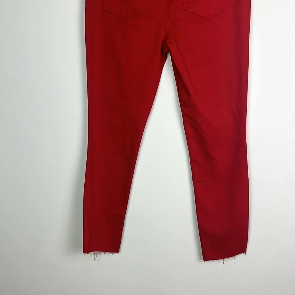 Free People Reagan Raw Jeans Size 31 Skinny Red Cotton Modal Stretch Button Fly - Picture 11 of 16